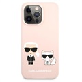 Karl Lagerfeld Karl & Choupette iPhone 13 Pro Max Silikonikuori - Vaaleanpunainen