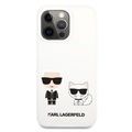 Karl Lagerfeld Karl & Choupette iPhone 13 Pro Max Silikonikuori - Valkoinen