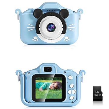Lasten Digitaalikamera 32Gt:n Muistikortilla (Avoin pakkaus - Erinomainen) - Sininen