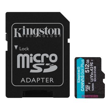 Kingston Canvas Go! Plus microSDXC-muistikortti sovittimella SDCG3/512GB - 512GB