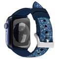 Kingxbar Crystal Fabric Apple Watch 7/SE/6/5/4/3/2/1 Ranneke - 41mm/40mm/38mm - Sininen