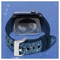 Kingxbar Crystal Fabric Apple Watch 9/8/SE (2022)/7/SE/6/5/4/3/2/1 Ranneke - 41mm/40mm/38mm - Sininen