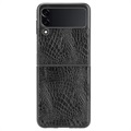 Krokotiili Sarja Samsung Galaxy Z Flip3 5G Kotelo - Musta