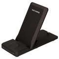 Ksix 3-in-1 Charging Station - iPhone, AirPods, Apple Watch - Black