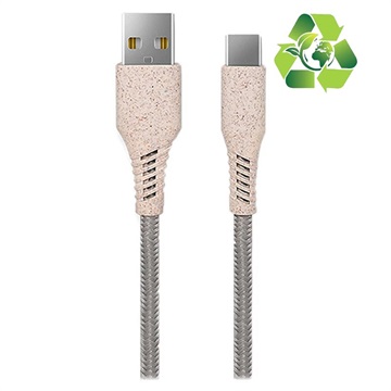 Ksix Ympäristöystävällinen USB-A / USB-C Kaapeli - 1m