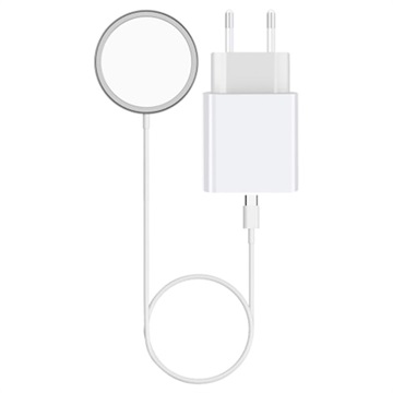 Ksix MagCharge Laturisetti iPhone 12/13/14/15 - 15W/20W - Valkoinen