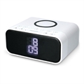 Kannettava Bluetooth Kaiutin LED-Herätyskellolla - Valkoinen