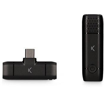 Ksix Langaton Kiinnitettävä Mikrofoni Älypuhelimille - USB-C - Musta