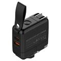 LDNIO Q2618 65W:n GaN-pikalaturi vaihdettavilla pistokkeilla - USB-C/USB-A - musta