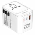 Ldnio Z9 20W:n matkasovitin - 2 x USB-C PD, USB-A QC3.0 - valkoinen