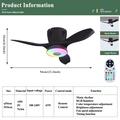 LEC016R RGB-kattotuuletinvalo Bluetooth-kaiuttimella - musta