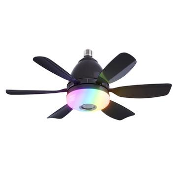 LEC017R 3-nopeuksinen RGB-himmennettävä kattotuuletin Bluetooth-kaiuttimella - musta