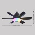 LEC017R 3-nopeuksinen RGB-himmennettävä kattotuuletin Bluetooth-kaiuttimella - musta