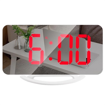 LED Herätyskello Digitaalinäytöllä ja Peilillä TS-8201 - Punainen / Valkoinen