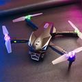 LU600 Kokoontaitettava esteiden välttämiseen tarkoitettu RC-drone viileällä valolla - musta