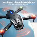 LU600 Kokoontaitettava esteiden välttämiseen tarkoitettu RC-drone viileällä valolla - musta