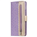 Lace Pattern Laadukas Samsung Galaxy A41 Lompakkokotelo - Violetti