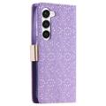 Lace Pattern Samsung Galaxy S23 5G Lompakkokotelo - Violetti