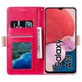 Lace Pattern Samsung Galaxy A13 Lompakkokotelo - Kuuma Pinkki