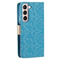 Lace Pattern Samsung Galaxy S22+ 5G Lompakkokotelo - Sininen