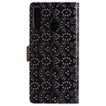 Lace Pattern Samsung Galaxy A20s Lompakkokotelo - Musta