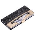 Lace Pattern Samsung Galaxy A20s Lompakkokotelo - Musta
