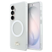 Samsung Galaxy S26 Lacoste Frosted Finish Gold Logo Hybridikotelo - MagSafe-yhteensopiva - Valkoinen