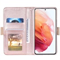 Pitsikuvioinen Samsung Galaxy S22 5G Lompakkokotelo - Pinkki