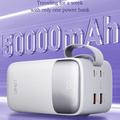Ldnio PQ50 kannettava powerbank - 50000mAh, USB-C-/Lightning-kaapelit - valkoinen