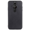 Sony Xperia Pro-I Nahkapinnoitettu TPU Suojakuori - Musta