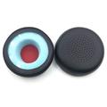 Nahkaiset muistivaahtokorvapehmusteet Plantronics Blackwire C5220/C5210/C7225 -kuulokkeille - Vaihtotyynyt - Musta / punainen