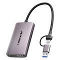 Lemorele AC02L -videokaappauskortti - USB-C/USB-A, 4K 60Hz - harmaa