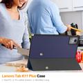 Lenovo Tab K11 Plus Tri-Fold Sarjan Smart Lompakkokotelo - Sininen