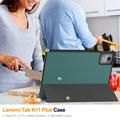 Lenovo Tab K11 Plus Tri-Fold Sarjan Smart Lompakkokotelo - Vihreä