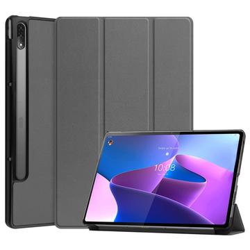 Lenovo Tab P12 Pro Tri-Fold Sarjan Smart Lompakkokotelo - Harmaa