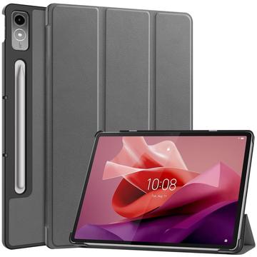 Lenovo Tab P12 Tri-Fold Sarjan Smart Lompakkokotelo - Harmaa