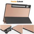 Lenovo Tab P12 Tri-Fold Sarjan Smart Lompakkokotelo - Ruusukulta