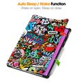 Lenovo Yoga Tab Plus Tri-Fold Sarjan Smart Lompakkokotelo - Graffiti
