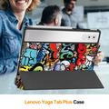 Lenovo Yoga Tab Plus Tri-Fold Sarjan Smart Lompakkokotelo - Graffiti