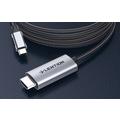 Lention CU707 USB-C-HDMI 2.0-kaapeli 4K60Hz/1Gbps - 3m - harmaa