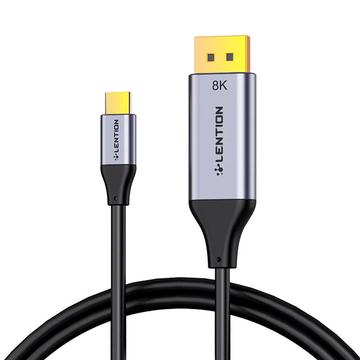 Lention CU808D USB-C ja DisplayPort -kaapeli 8K60Hz - 1,7m