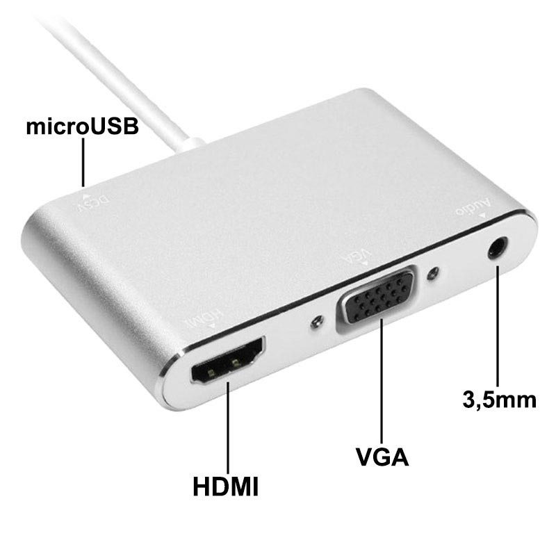 Lightning / HDMI, VGA, Audio, MicroUSB Adapteri - iPhone, iPad