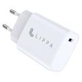 Lippa 20W USB-C PD seinälaturi - Valkoinen