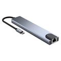 Lippa 8-in-1 87W USB-C-keskitin - PD, 4K - harmaa