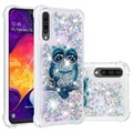 Liquid Glitter Samsung Galaxy A50 TPU Suojakuori - Pöllö