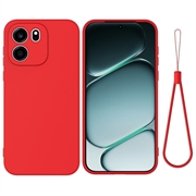 OnePlus Nord CE6 Nestemäinen silikonikotelo käsihihnalla - Punainen