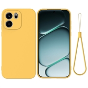 OnePlus Nord CE6 Nestemäinen silikonikotelo käsihihnalla - Keltainen