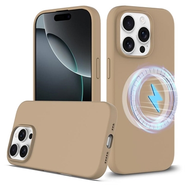 iPhone 16 Pro Max Nestemäinen Silikoni Suojakuori - MagSafe-yhteensopiva - Aavikon kultaa