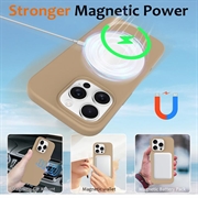 iPhone 16 Pro Max Nestemäinen Silikoni Suojakuori - MagSafe-yhteensopiva - Aavikon kultaa