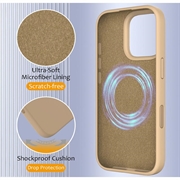 iPhone 16 Pro Max Nestemäinen Silikoni Suojakuori - MagSafe-yhteensopiva - Aavikon kultaa